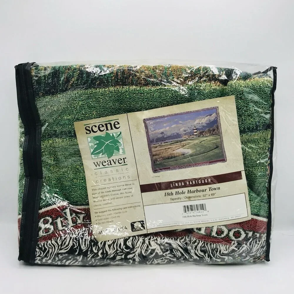 Tapestry Throw Blanket Linda Hartough 18th Hole Harbour Town 52x69 Inches